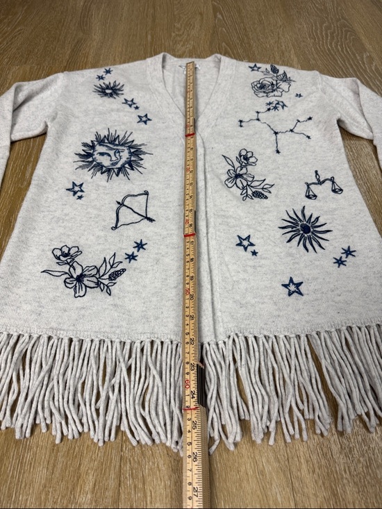 Johnny Was Bijoux Fridge Wool Cashmere  Zodiac Astrology Cardigan Sweater sz S - Picture 6 of 11